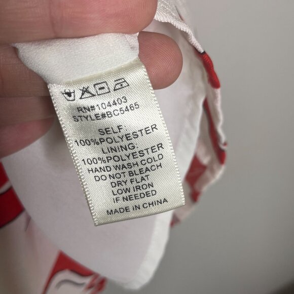 J.O.A. Akela Red Floral Print Skort Dress Romper Size Small Off-the-Shoulder - Picture 7 of 9